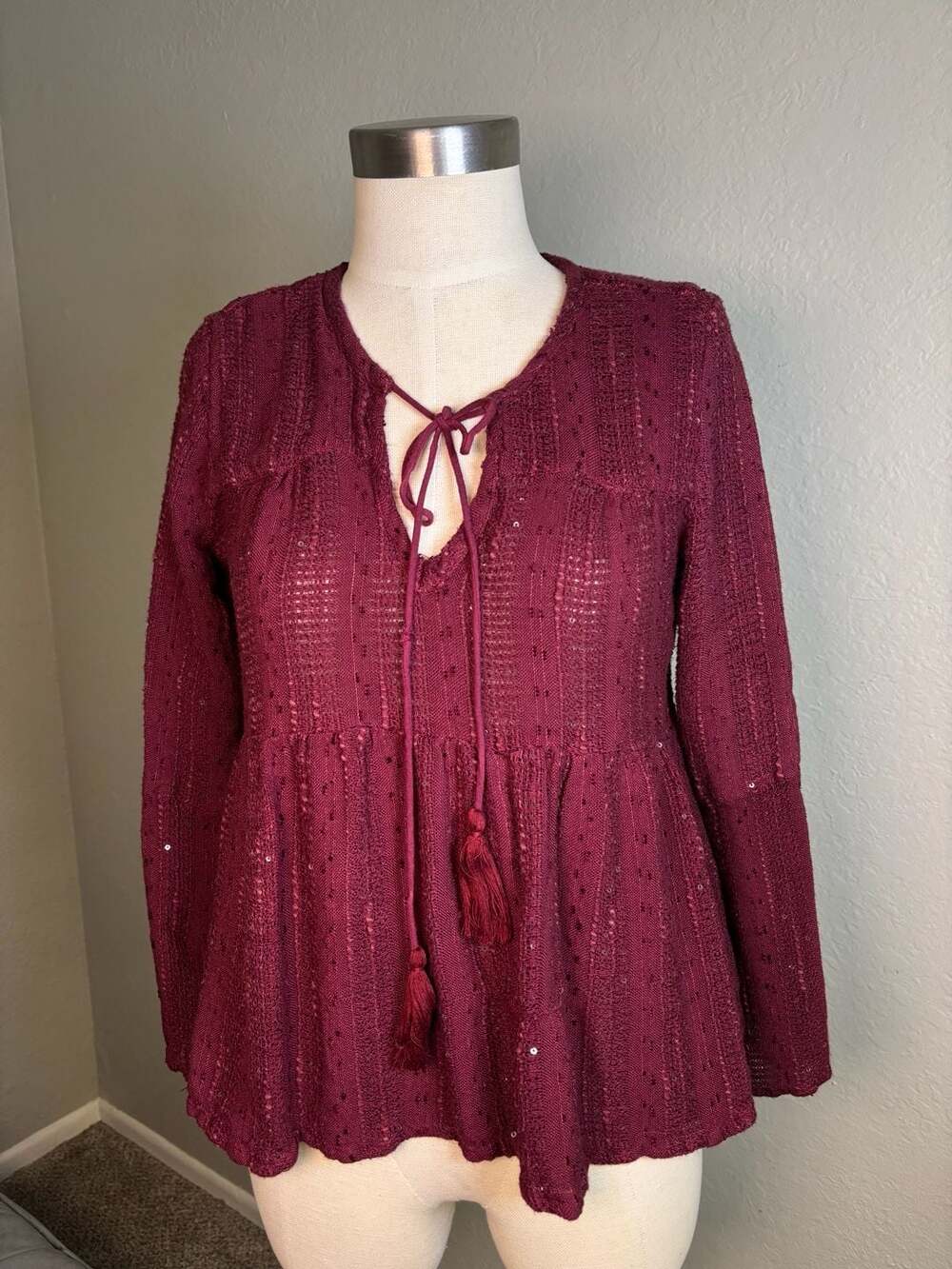 PQ Swim Angelica Sequined Tunic in Sangria Burgundy